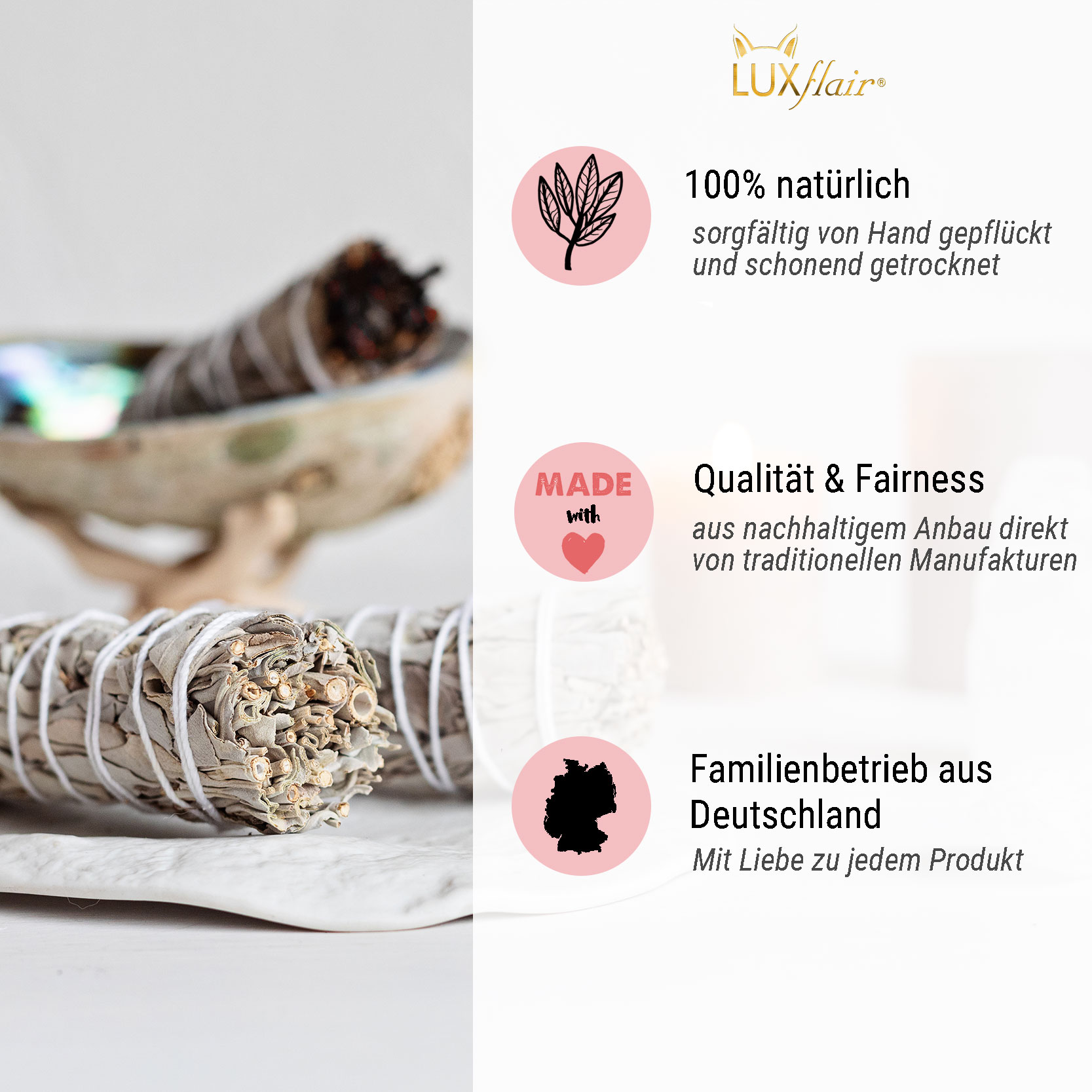 Weißer Salbei 25g Räucherbündel - Smudge Sticks (LX2284)