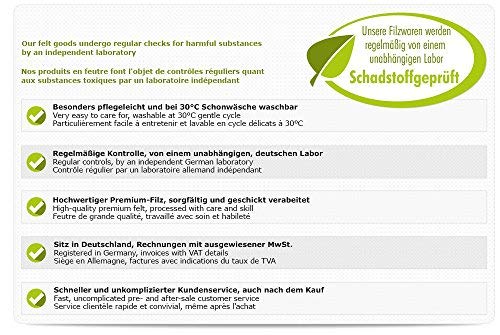 6er Set Platzmatten aus Filz in dunkelgrau (LX1978-6er)