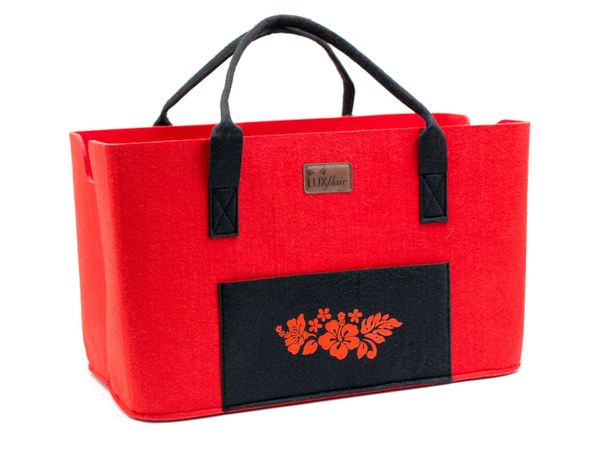 Shoppingtasche rot "Hibiskus" (LX1939)