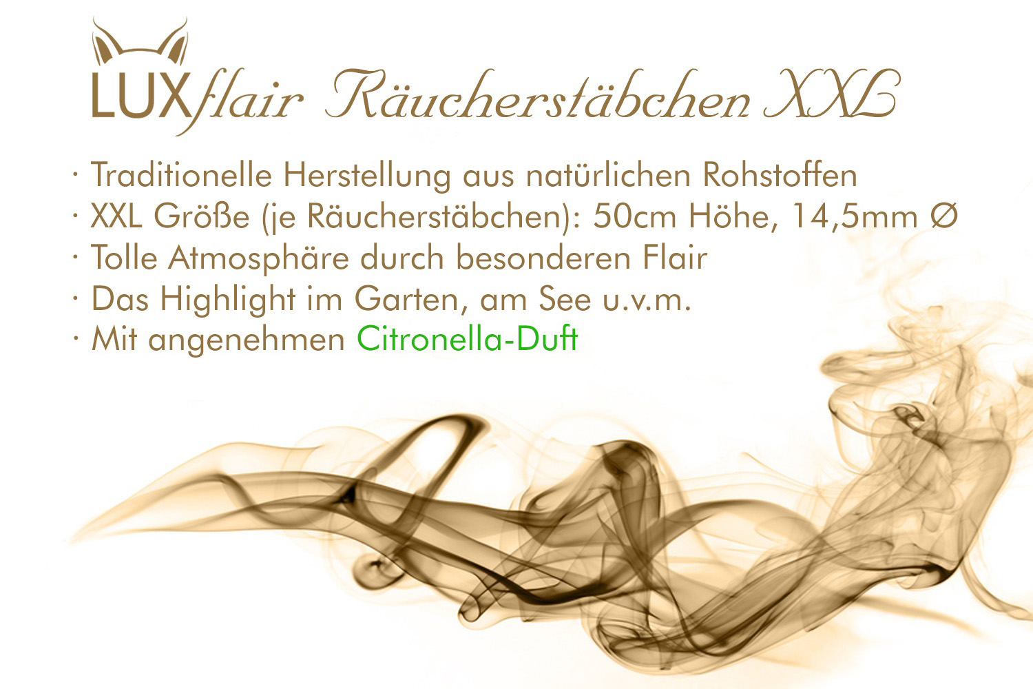 XXL Räucherstäbchen Citronella Duft, ca. 50cm Höhe (LX1562)