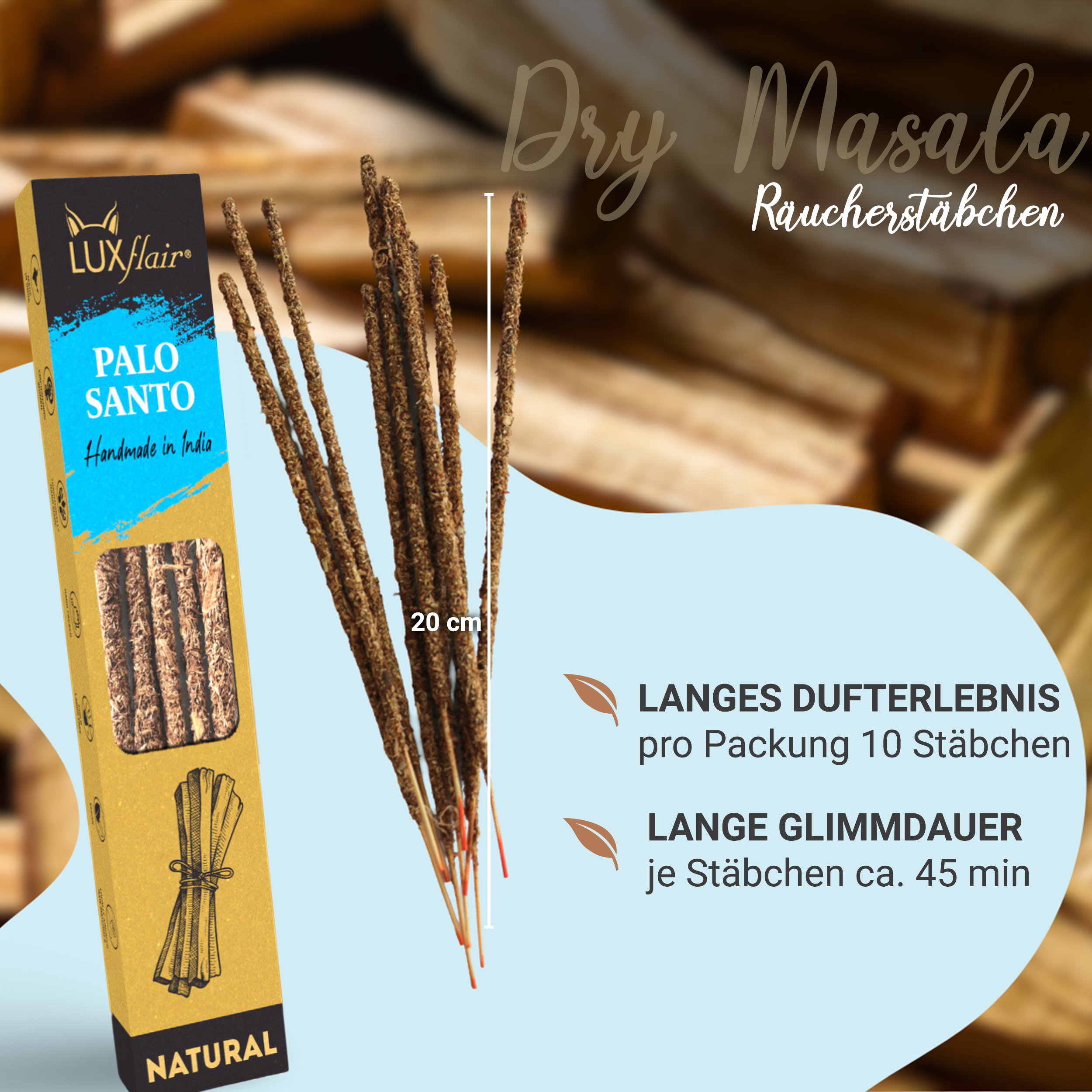 Natürliche Räucherstäbchen Palo Santo - NATURAL PALO SANTO (LX2381)