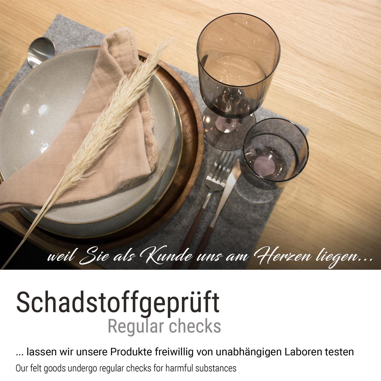 Eckiges Filz-Platzset im 4er Set graumeliert (LX1941)